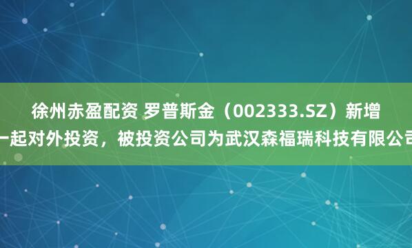 徐州赤盈配资 罗普斯金（002333.SZ）新增一起对外投资，被投资公司为武汉森福瑞科技有限公司